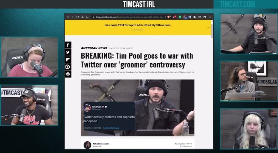 Tim Pool cites reporting by The Post Millennial over his war with Twitter