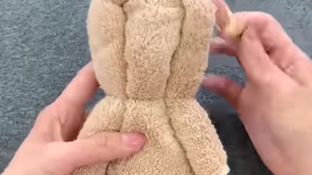 A lovely teddy bear made with towel and love