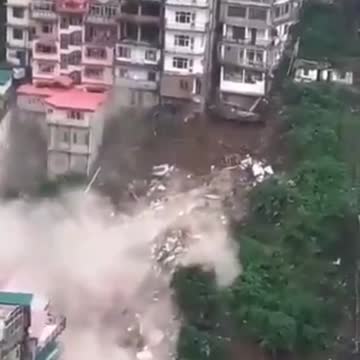 An eight-story building has collapsed due to a landslide in Shimla, India