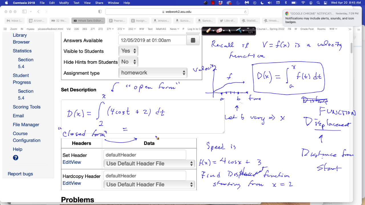 MAT 265 Wed Apr 20: Integral Functions & Their Derivatives