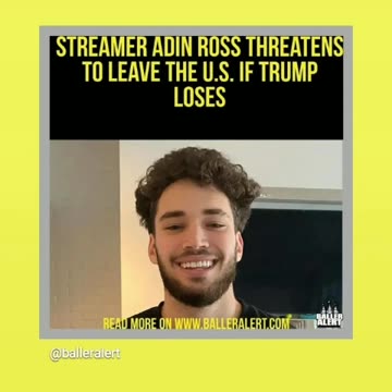 Adinross said if trump doesn't win he leaves usa don't leave defeat lyinghyenaharris 9/4//24