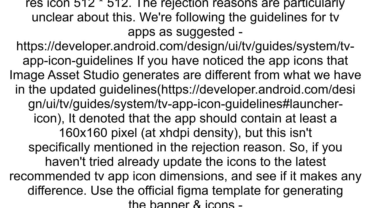 Android TV app rejected with reason quotNo fullsize app banner andor iconquot