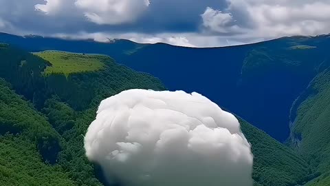 Cloud fall on mountain