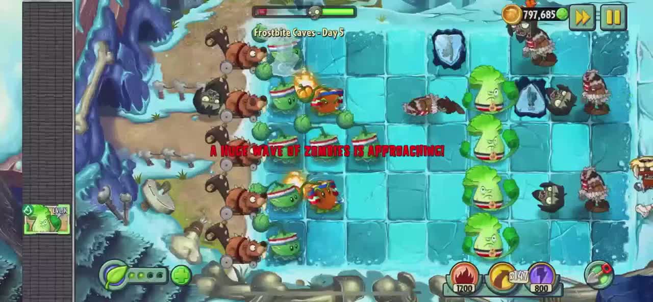 Plants vs Zombies 2 Frostbite Caves - Day 5