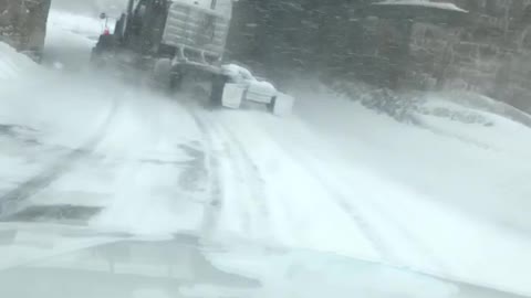 Drifting Semi in Questionable Weather