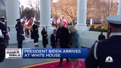 President Joe Biden arrives at the White House