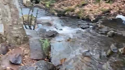 Slow motion waterfall in Paris Mountain State Park