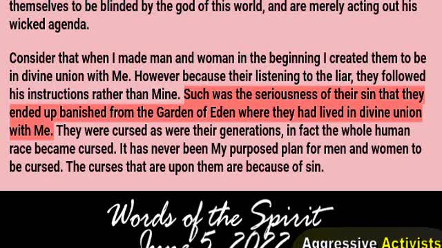 Words of the Spirit. June 5 2022