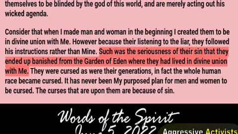 Words of the Spirit. June 5 2022