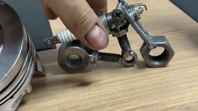 A small handicraft modified from automobile accessories
