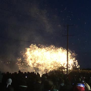 Work fire in the beginning of summer in Canada day.
