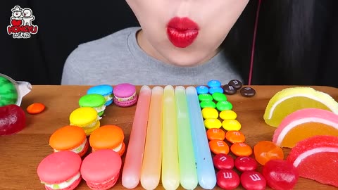 Asmr rainbow dessert frozen Nik.l.NIp ice cream