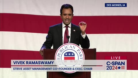 Vivek Ramaswamy at the Iowa GOP Lincoln Dinner 7.28.30