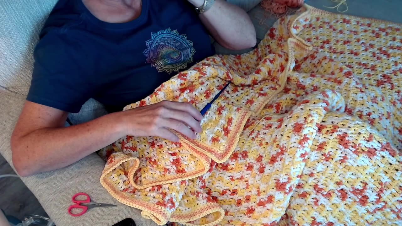 DONE! Creamsicle Waffle Stitch Cotton Blanket - 40 Days in 4 Minutes - Yarn Y'all episode 145