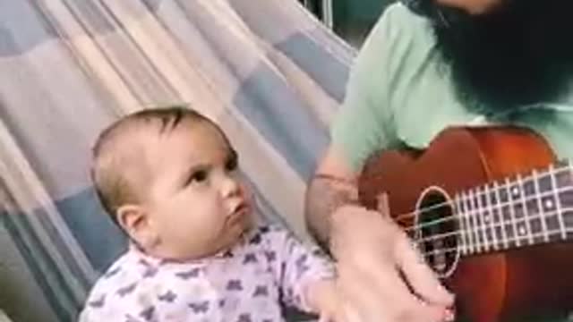 Baby sings a lot