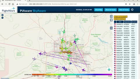 May 2nd 2022 ~ phoenix az air traffik skyware time lapsed