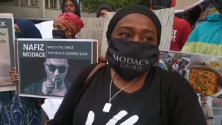 Nafiz Modack supporters outside the Cape Town Magistrates Court