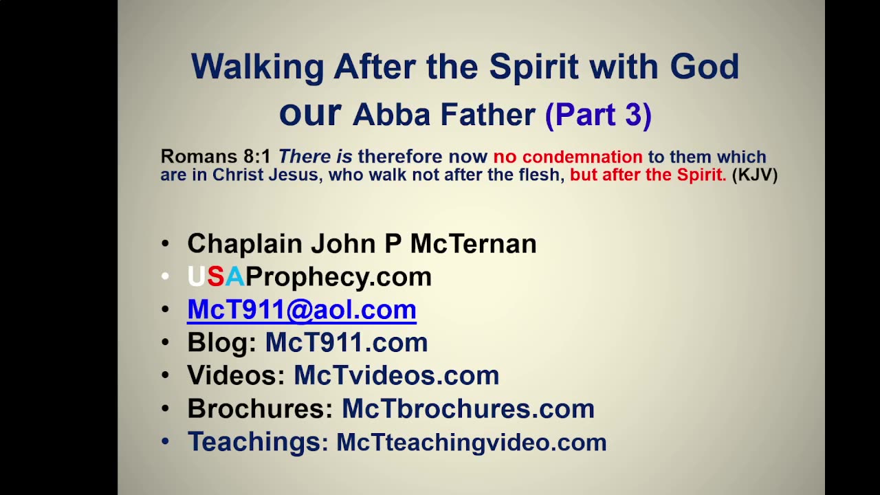 Walking After the Spirit with God our Abba Father