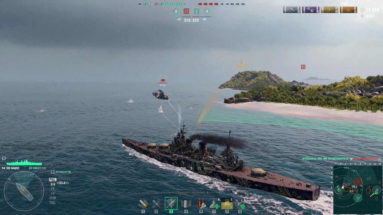 Playing World of Warships. Will I survive? I use the Hawke.