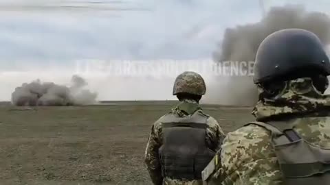 Ukrainian MLRS Firing at Russian positions