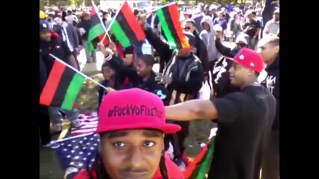 BLM STOMPING THE AMERICAN FLAG