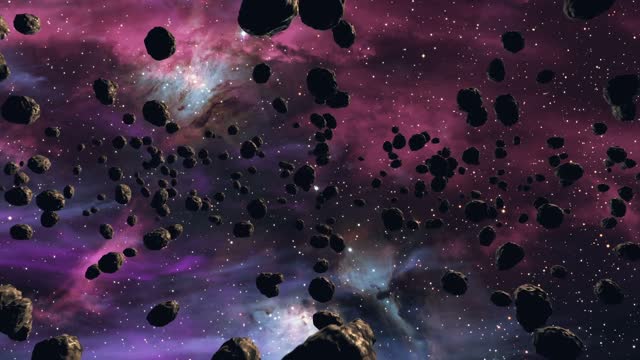 Astéroïdes Ceinture Sur Le Terrain Météores