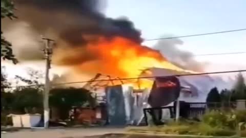 "100-Prozent-Punktschuss." Das Dorf Pology, Gebiet Saporischschja. Es flog über das Haus, in dem