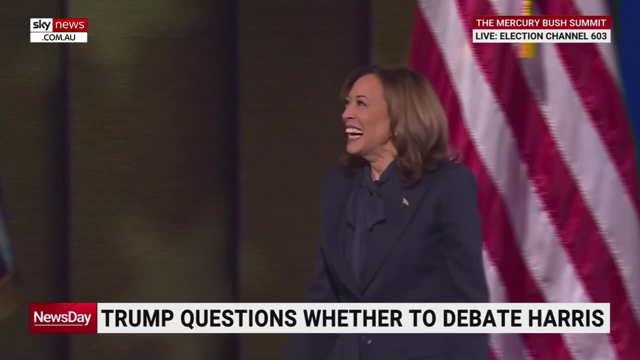 Donald Trump releases 'brutal' ad of Kamala Harris 'debating herself'