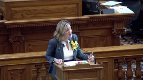 Elena Parent in 2019 speaking on voting machines and voting integrity