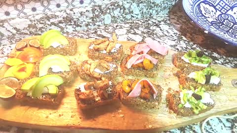 Flax seed Bread Mini fresh sandwich.Original for an aperitif