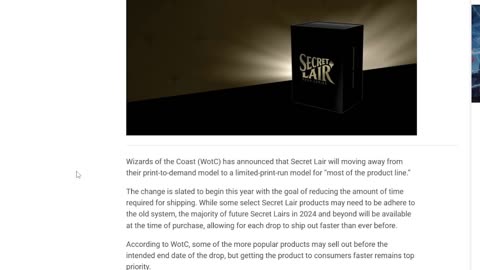 MTG Secret lair going to limited print runs again to save to brand?