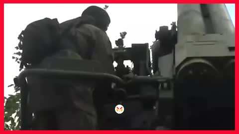 🔴⚡Vidéo des canons automoteurs 2S5 Hyacinth-S des forces armées russes près de Severodonetsk.