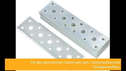 OMIdeas 120 x 40 Lochplatte Flachverbinder Holzverbinder Verbindungsplatte Verbinder, Silber
