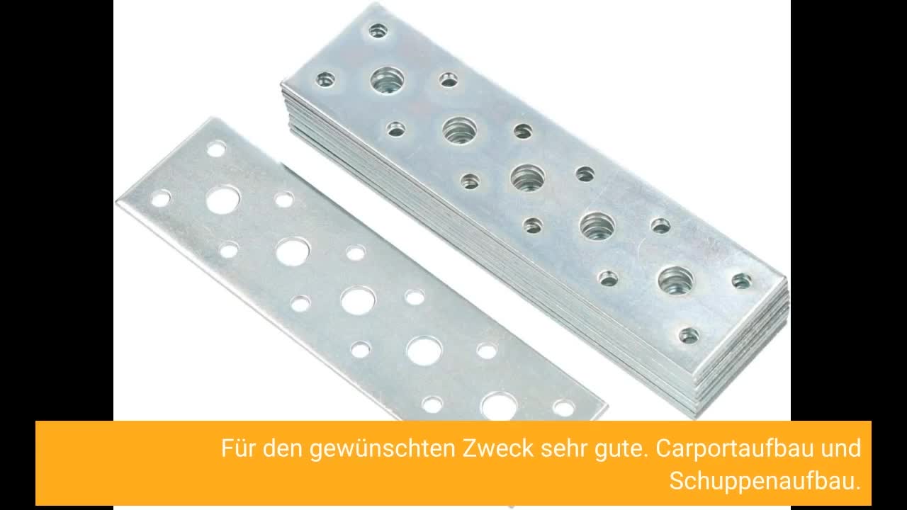 OMIdeas 120 x 40 Lochplatte Flachverbinder Holzverbinder Verbindungsplatte Verbinder, Silber