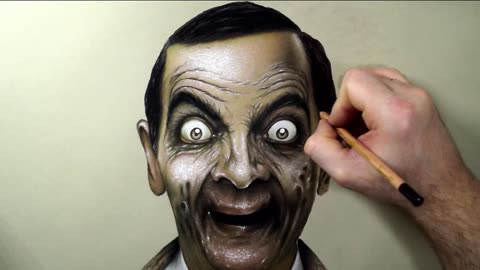 3D Drawing Of Zombie Mr. Bean