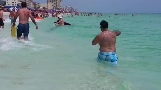 Encounter Group Of Sharks Reached Beach Full Of People Almost Scary