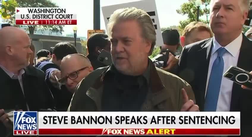 Steve Bannon speaks outside DC courthouse following sentencing: