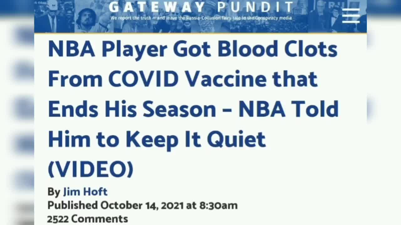 BRANDON GOODWIN - NBA Player with Blood Clots from Vaccines