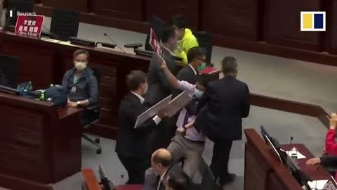 Chaos in Hong Kong parliamentary house