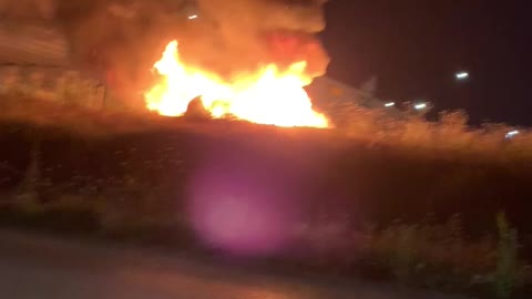 Car Erupts into Flames