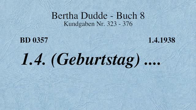 BD 0357 - 1.4. (GEBURTSTAG) ....