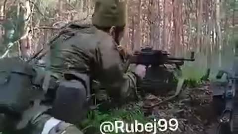 Ahmat fighting in the forest