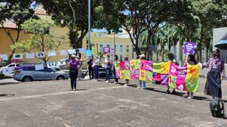 Plantón de mujeres en Bucaramanga