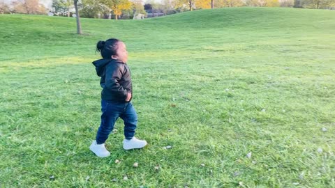 Kid enjoying the view of sunset