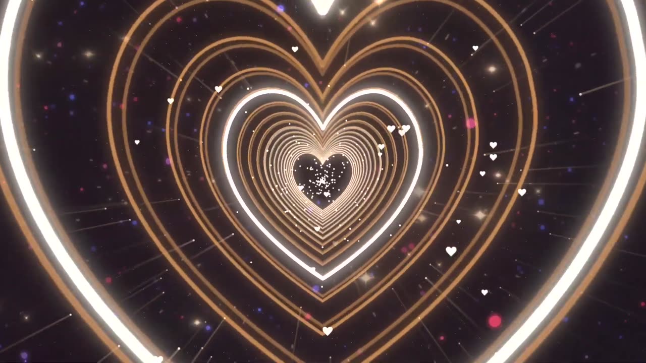 534. Neon Lights Love Heart Tunnelš¤BrownHeart Background
