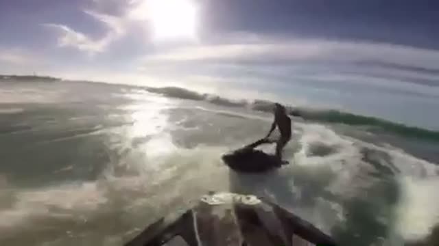 Collab copyright protection - gopro black jet ski wiping out ocean