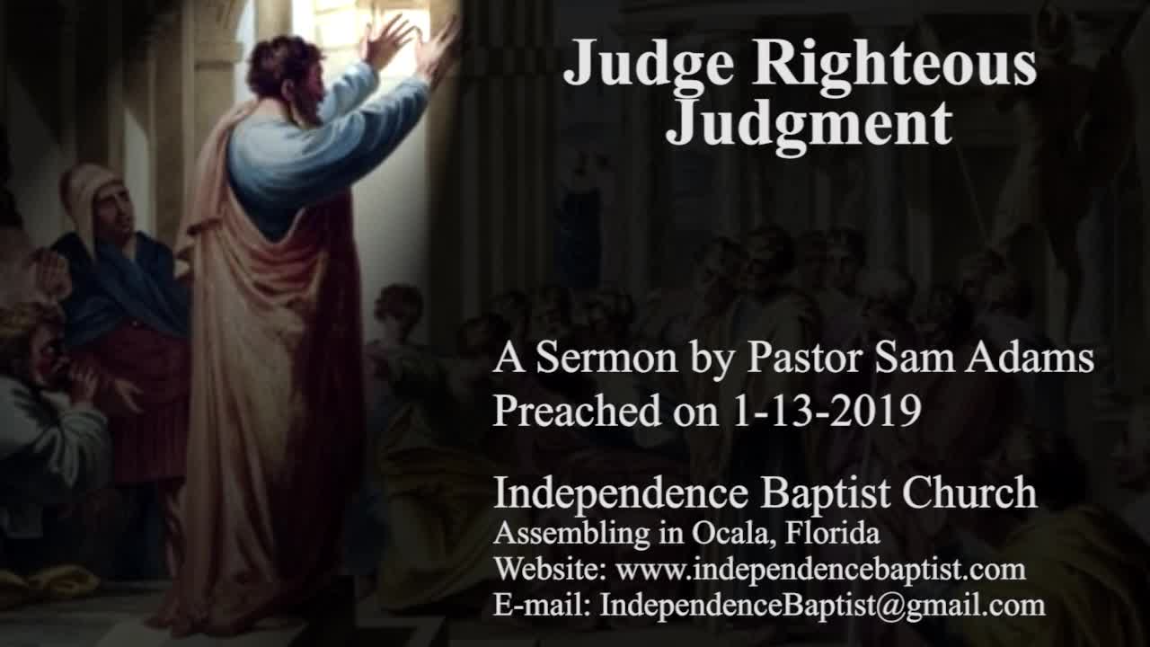 Judge Righteous Judgment