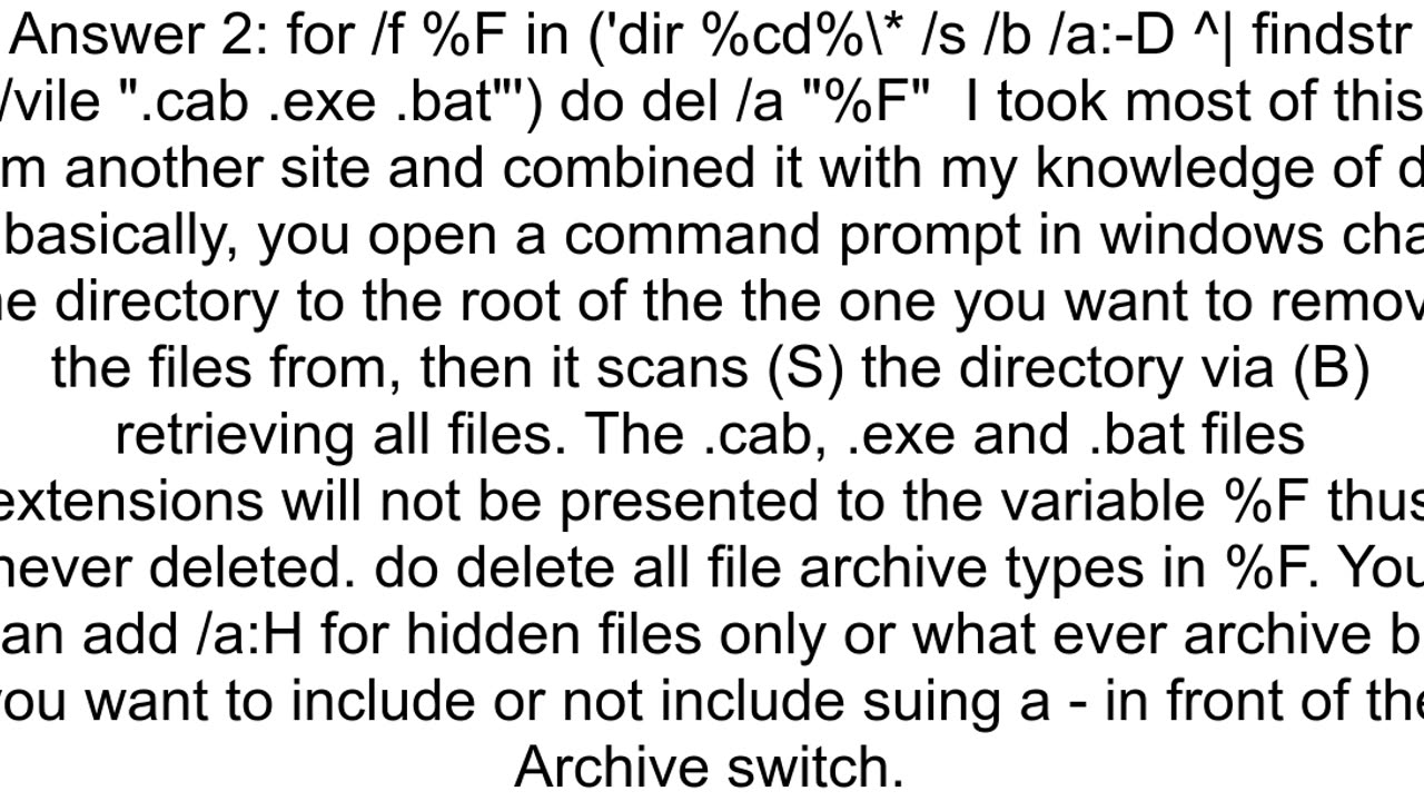 Delete both hidden and normal files with cmd