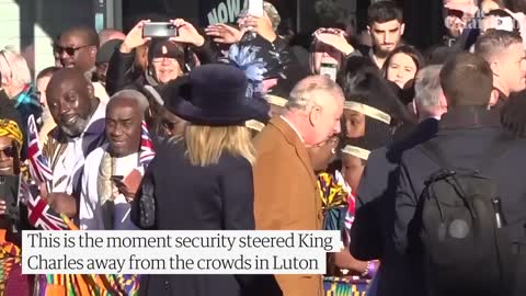 King Charles steered away from crowds by security after egg allegedly thrown