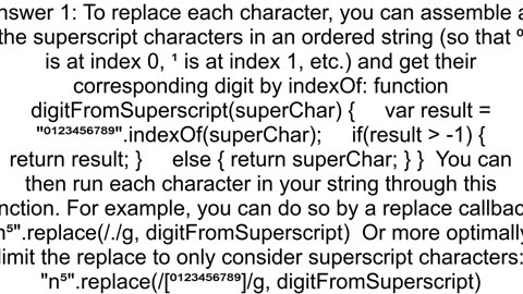 How to transform superscript number to real number in javascript